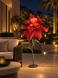 Kapok outdoor illuminated flower lamp at night, illustrative setting