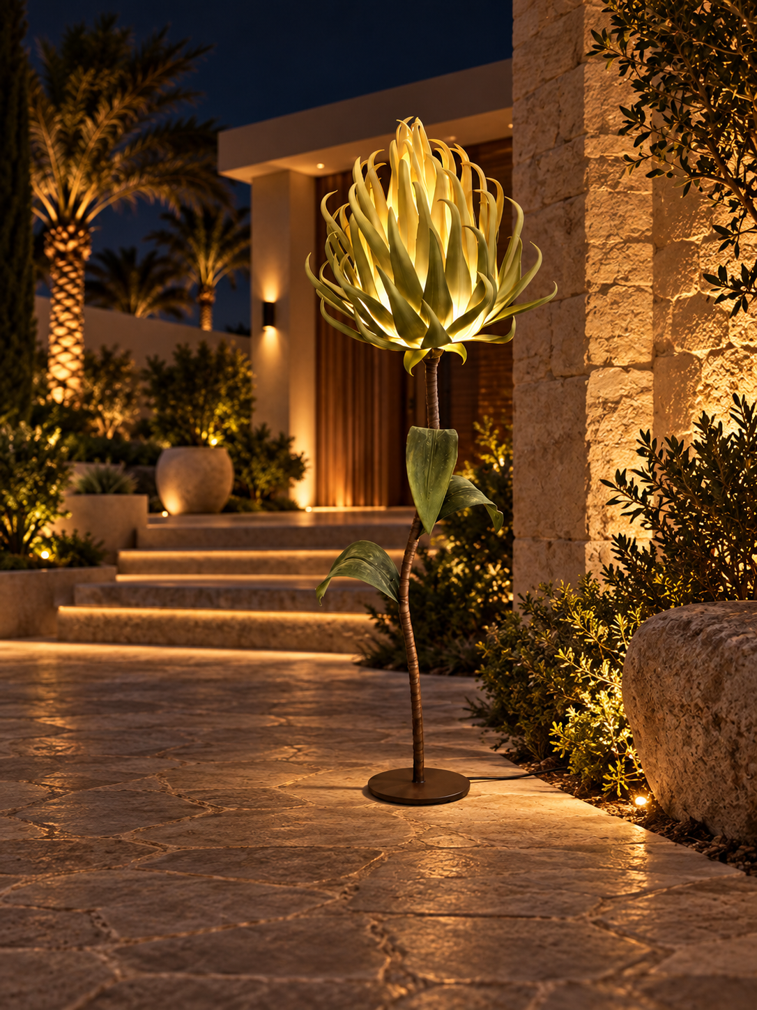 Aloe Flower in another outdoor night setting, illustrative image