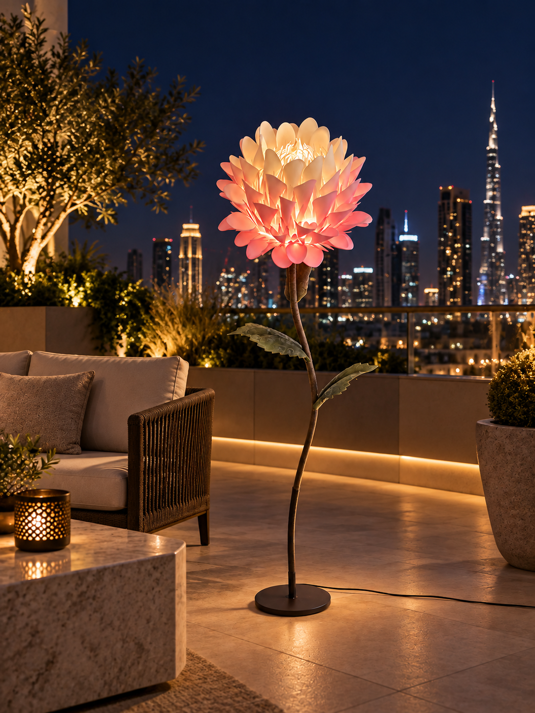 King Protea in another outdoor night setting, illustrative image
