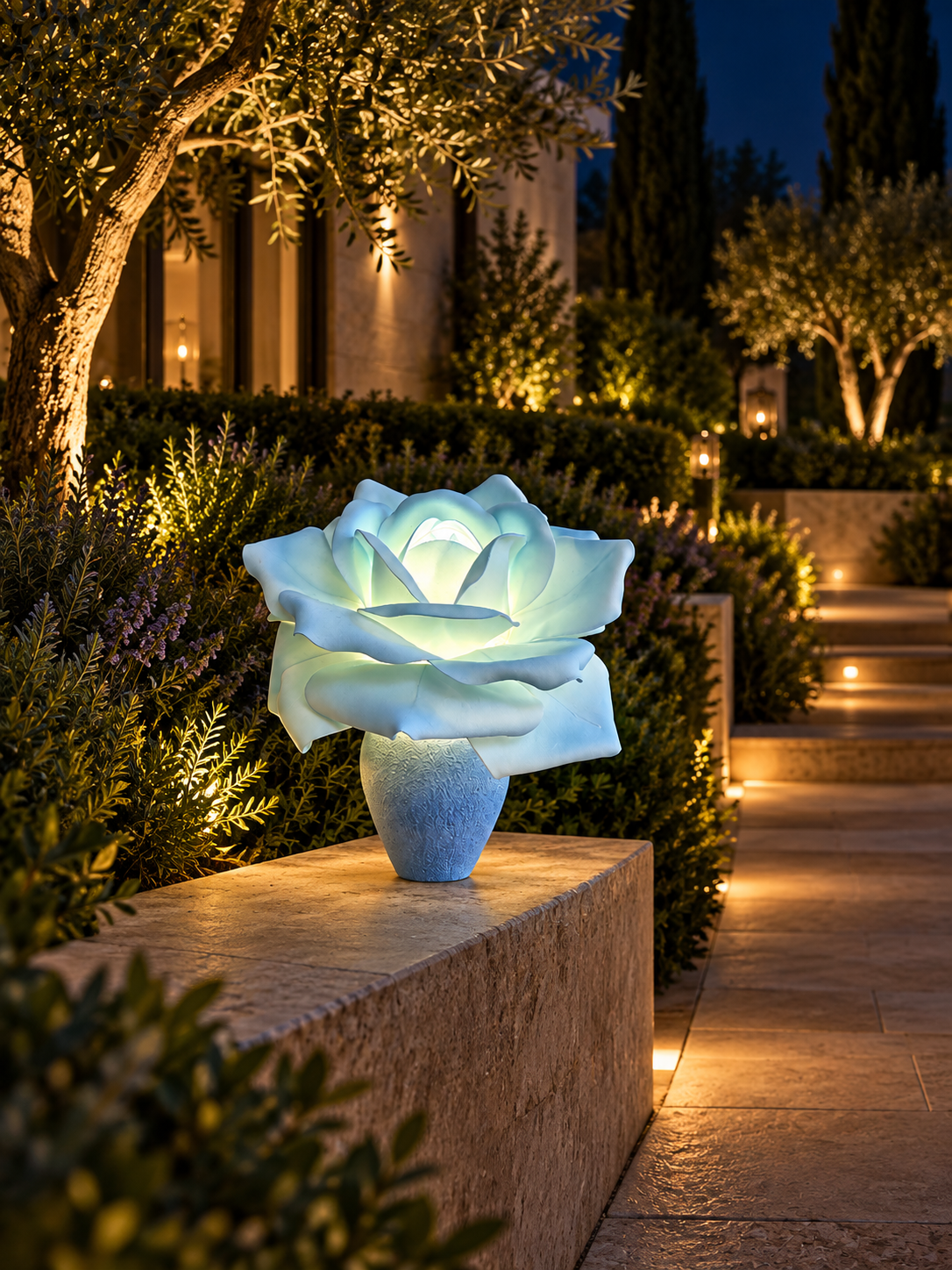 Rose in another outdoor night setting, illustrative image