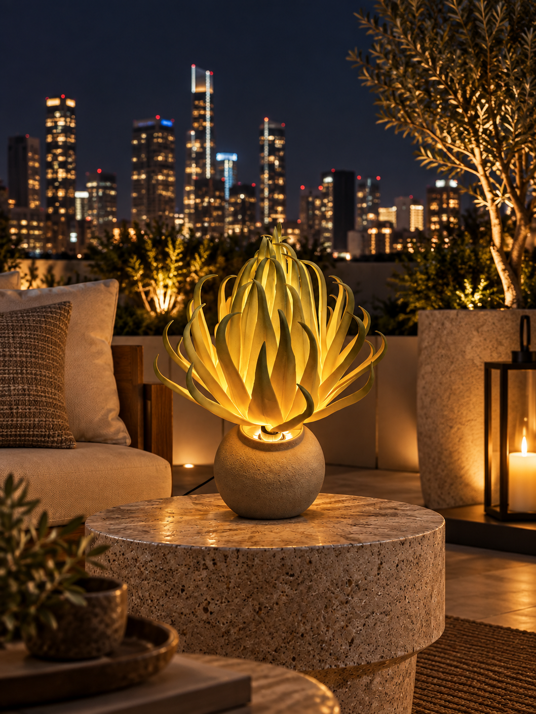Aloe Flower in another outdoor night setting, illustrative image