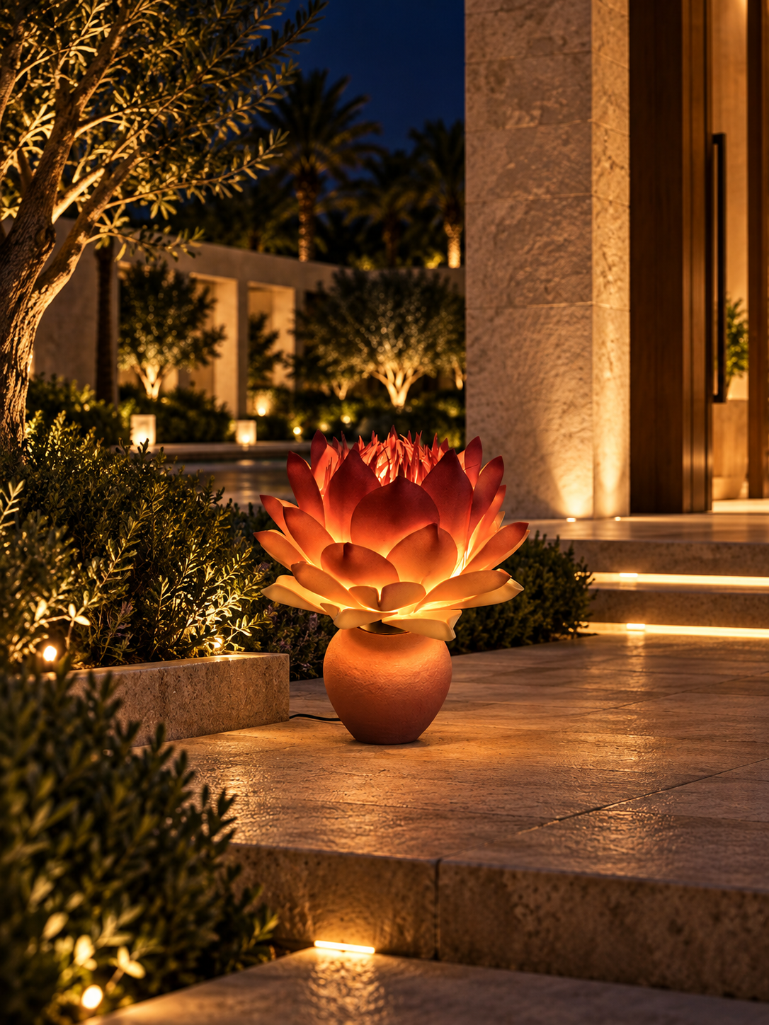 Magnolia Flower in another outdoor night setting, illustrative image
