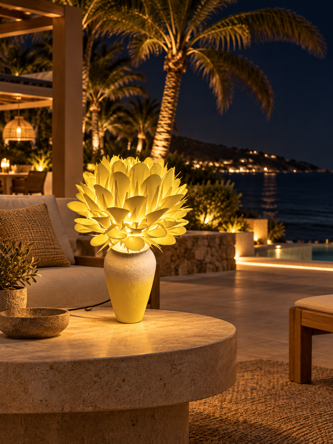 King Protea in another outdoor night setting, illustrative image