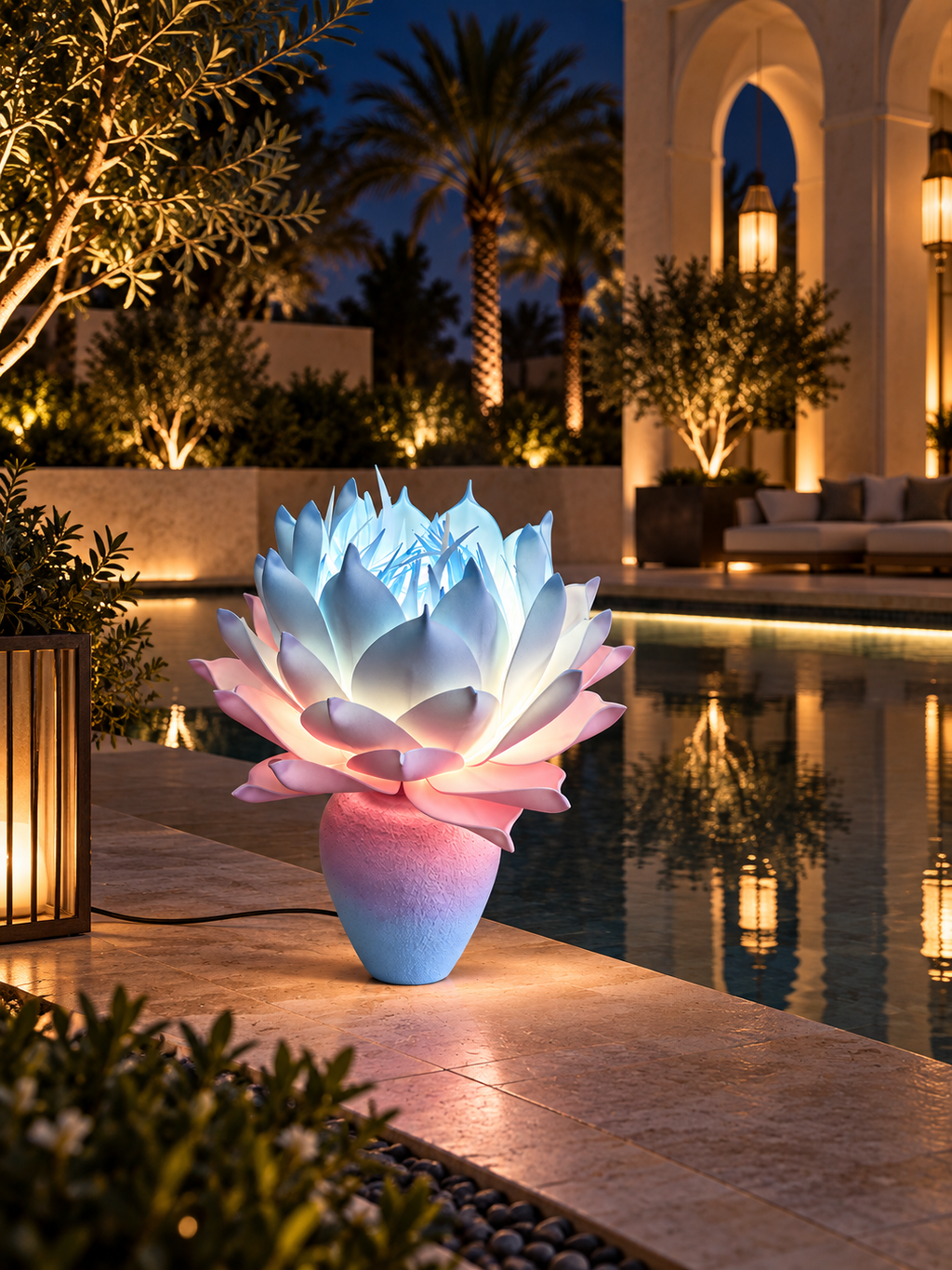 Magnolia Flower in another outdoor night setting, illustrative image
